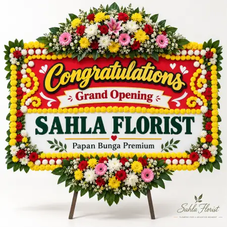 Papan Bunga Ucapan Selamat Sawahan