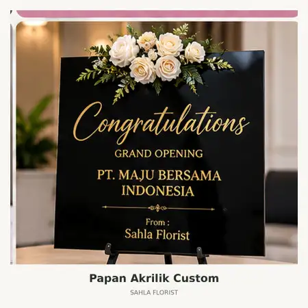 Papan Bunga Akrilik Sawahan